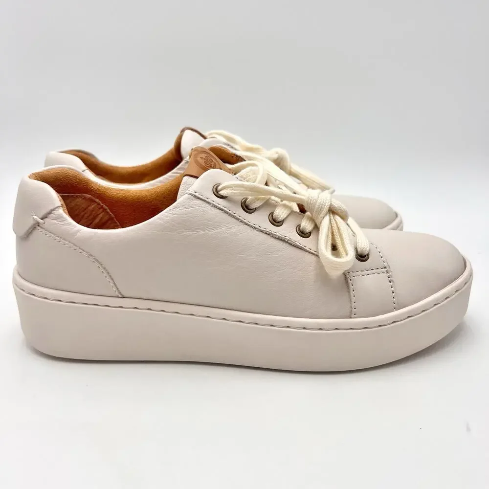 Born Womens Mira Casual Sneakers Size 9 M White Leather NWOB